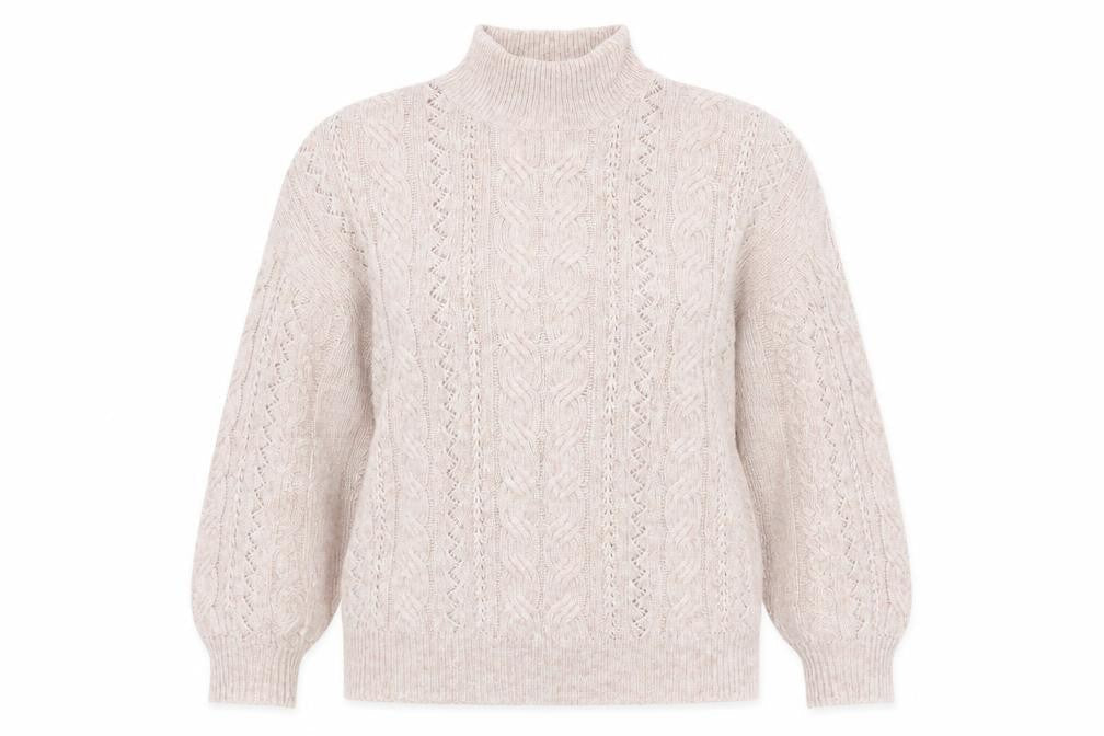 Womens UK Size 10 F&F Beige Pullover Jumper