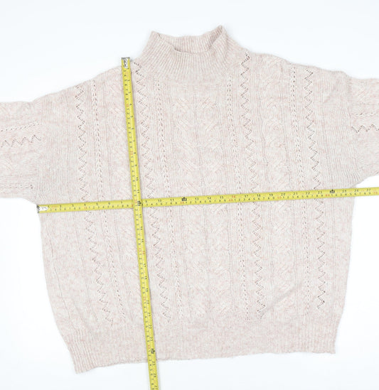Womens UK Size 10 F&F Beige Pullover Jumper
