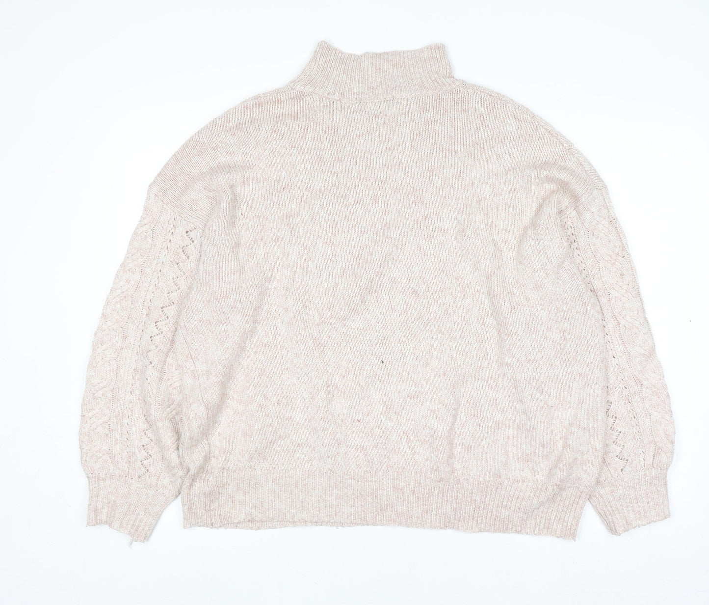 Womens UK Size 10 F&F Beige Pullover Jumper