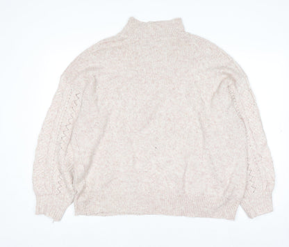 Womens UK Size 10 F&F Beige Pullover Jumper