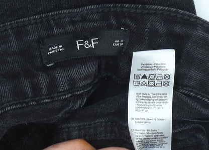 Womens UK Size 19 F&F Slim Fit Skinny Black Jeans