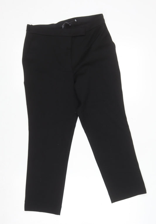 Womens UK Size 10 Marks and Spencer Slim Fit Business Workwear Casual Black Trou