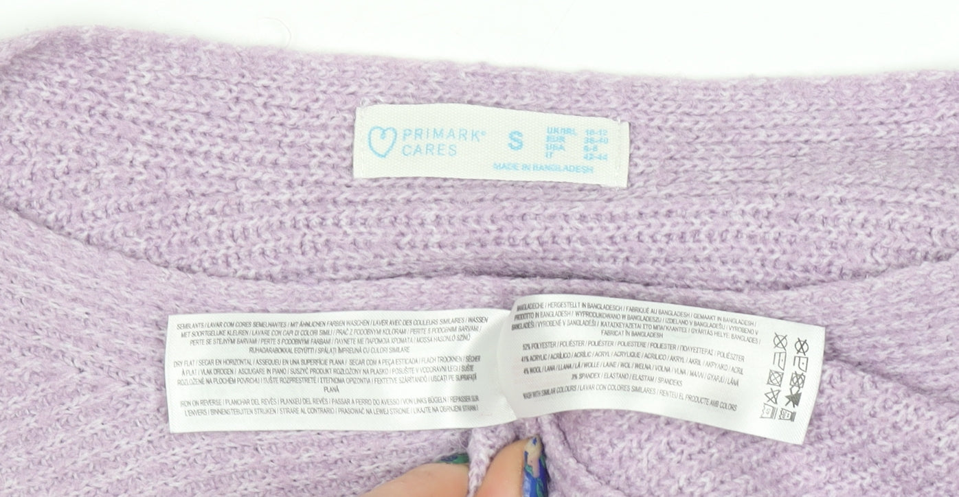 Womens UK Size S Primark Purple Pullover Jumper