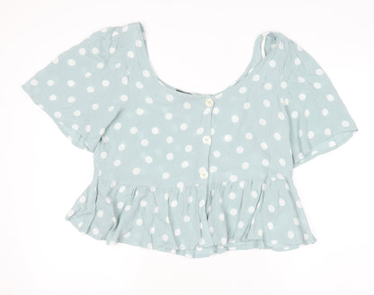 Womens UK Size 18 Primark Blue Cropped Blouse