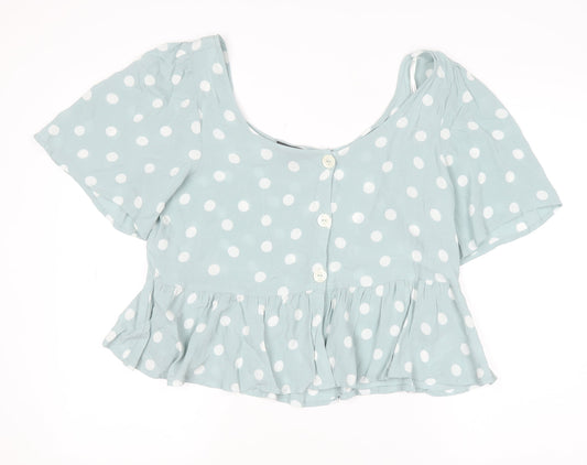 Womens UK Size 18 Primark Blue Cropped Blouse