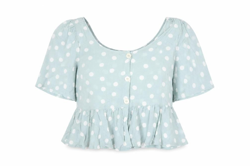 Womens UK Size 18 Primark Blue Cropped Blouse