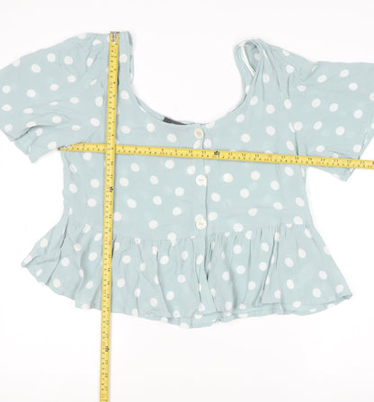 Womens UK Size 18 Primark Blue Cropped Blouse