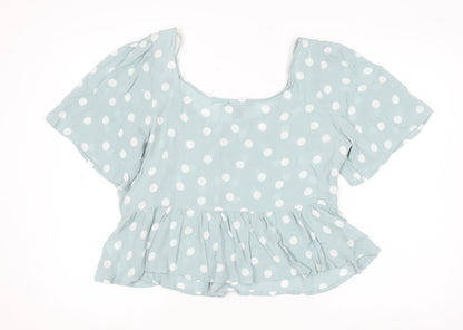 Womens UK Size 18 Primark Blue Cropped Blouse