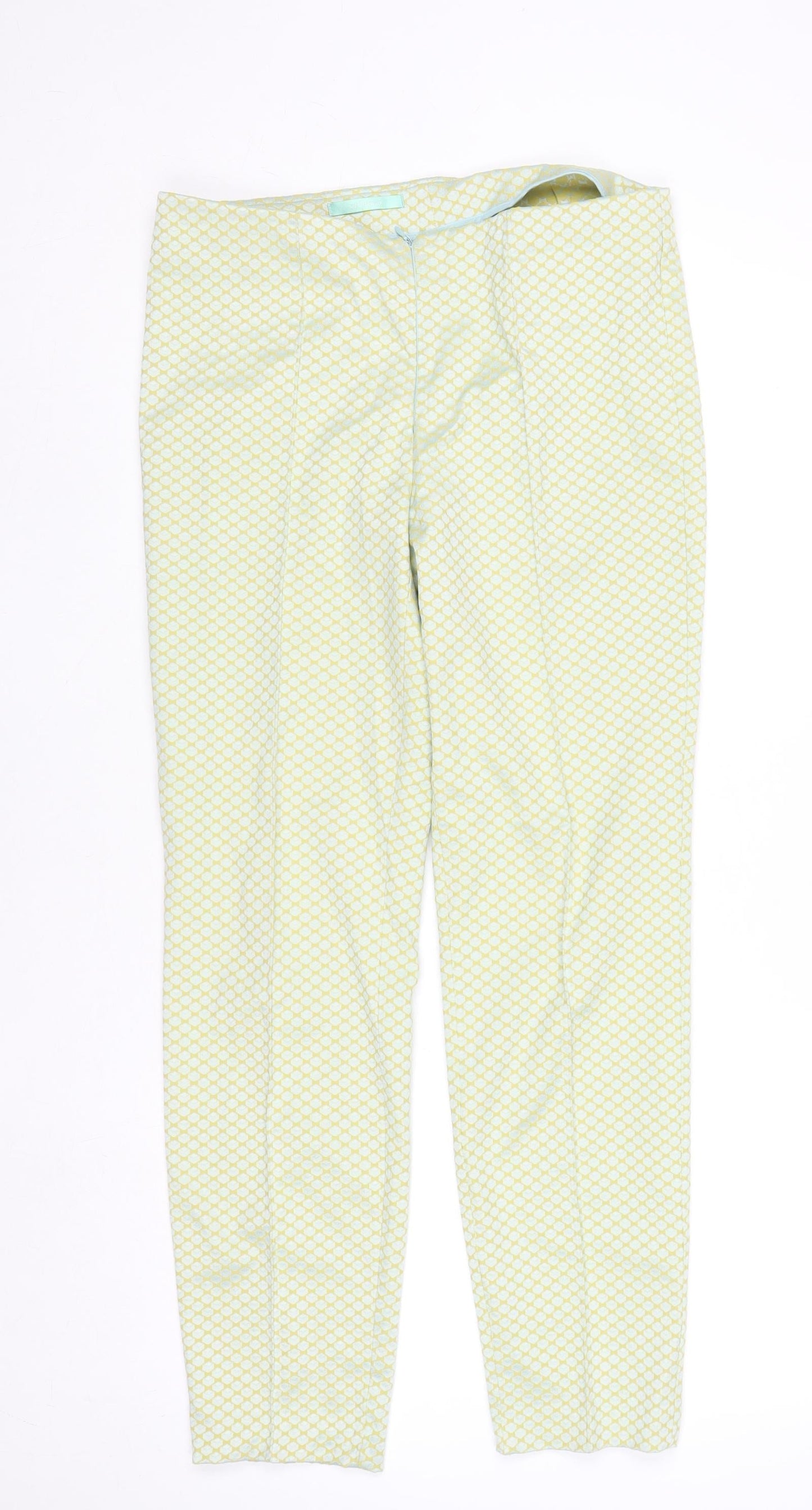 Womens UK Size 12 Steilmann Slim Fit Casual Business Yellow Trousers