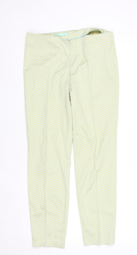 Womens UK Size 12 Steilmann Slim Fit Casual Business Yellow Trousers
