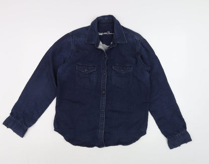 Gap Men’s Blue Denim Long Sleeve Button-Up Shirt Size S