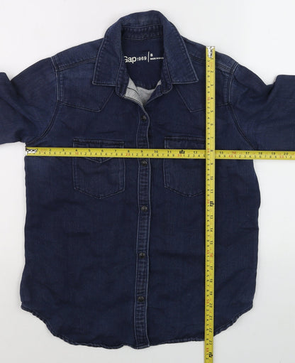 Gap Men’s Blue Denim Long Sleeve Button-Up Shirt Size S