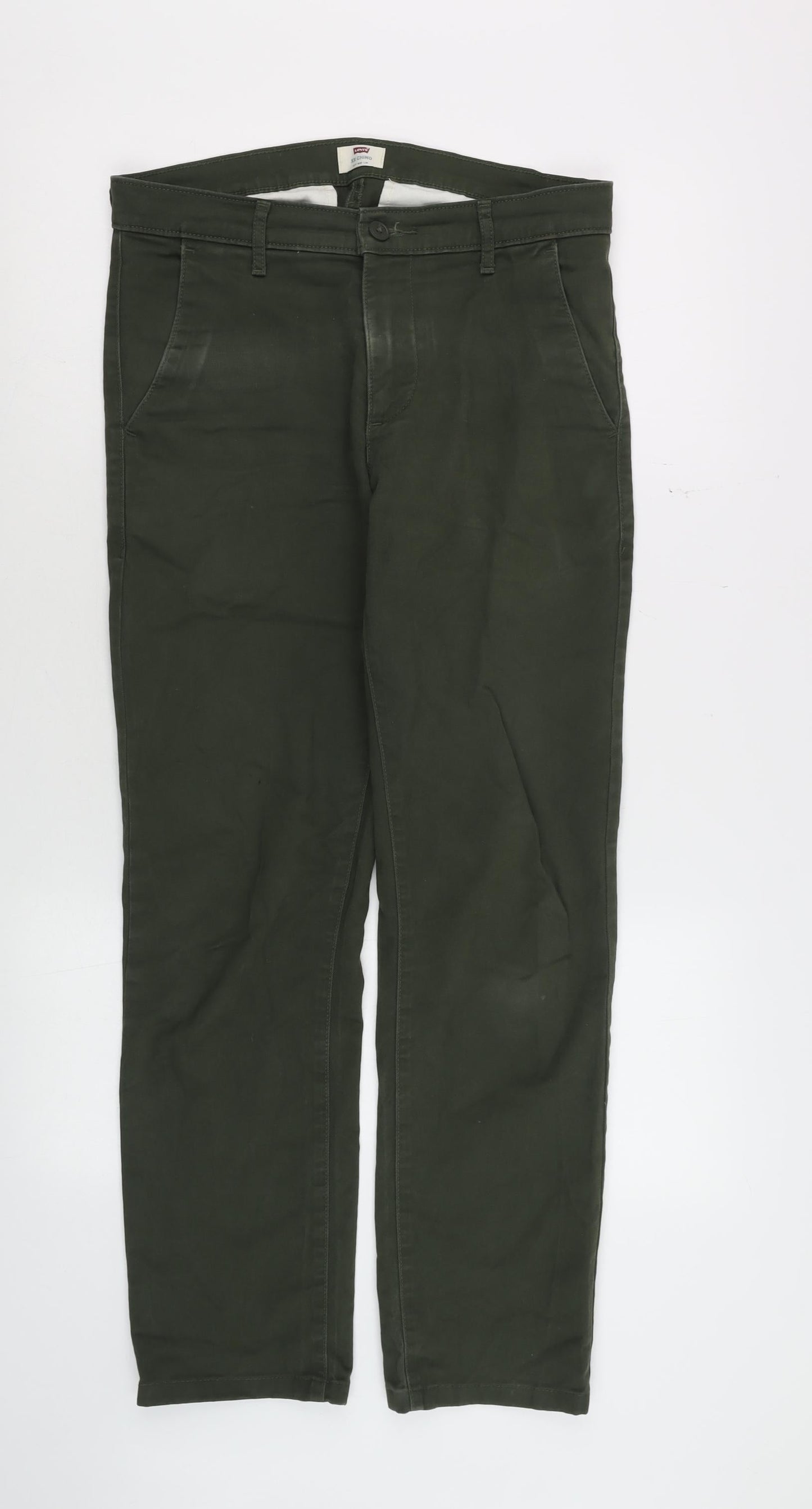 Mens UK Size M Levi's Slim Fit Chino Green Trousers