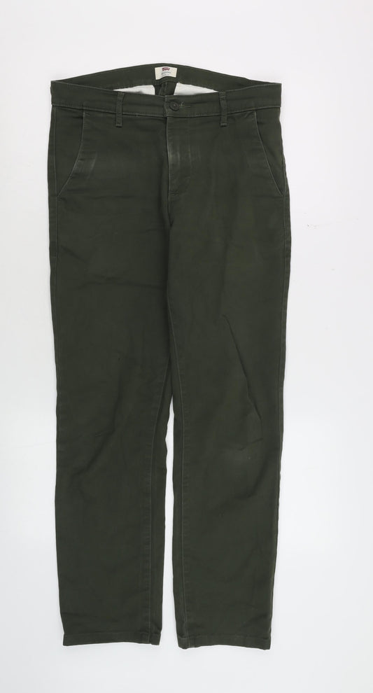 Mens UK Size M Levi's Slim Fit Chino Green Trousers
