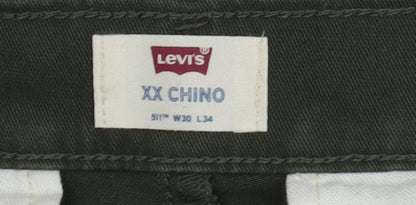 Mens UK Size M Levi's Slim Fit Chino Green Trousers