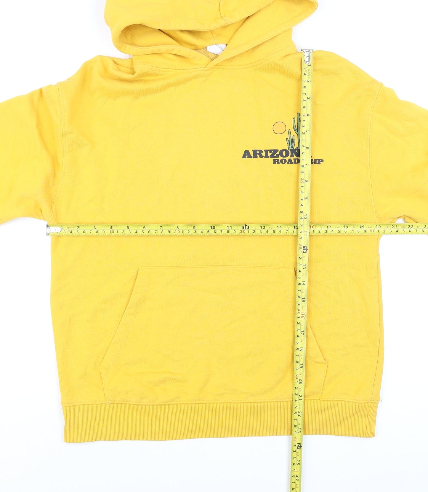 Boys UK Size 13-14 Years Zara Yellow Pullover Hoodie