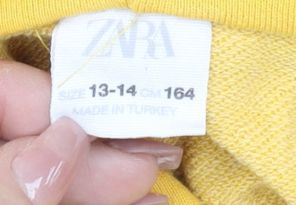 Boys UK Size 13-14 Years Zara Yellow Pullover Hoodie