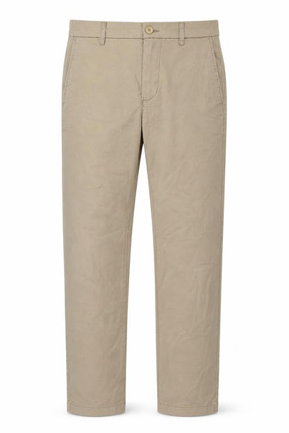 Front view of St. Bernard for Dunnes Stores Men's Beige Slim Fit Chino Trousers 30W 30L