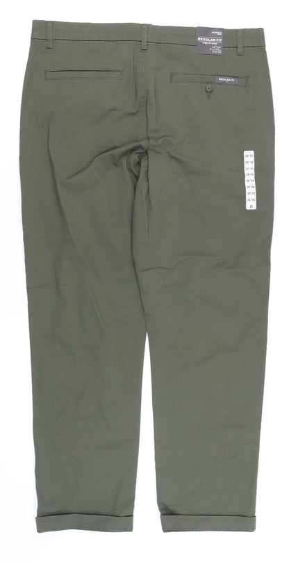 Dunnes Stores Men's Khaki Chino Trousers 36W 30L Regular Fit