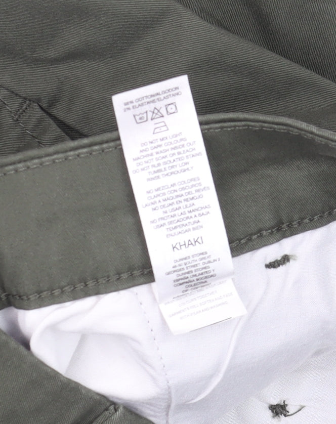 Dunnes Stores Men's Khaki Chino Trousers 36W 30L Regular Fit