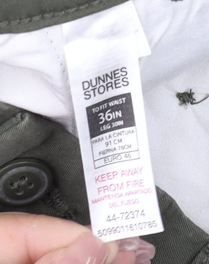 Dunnes Stores Men's Khaki Chino Trousers 36W 30L Regular Fit