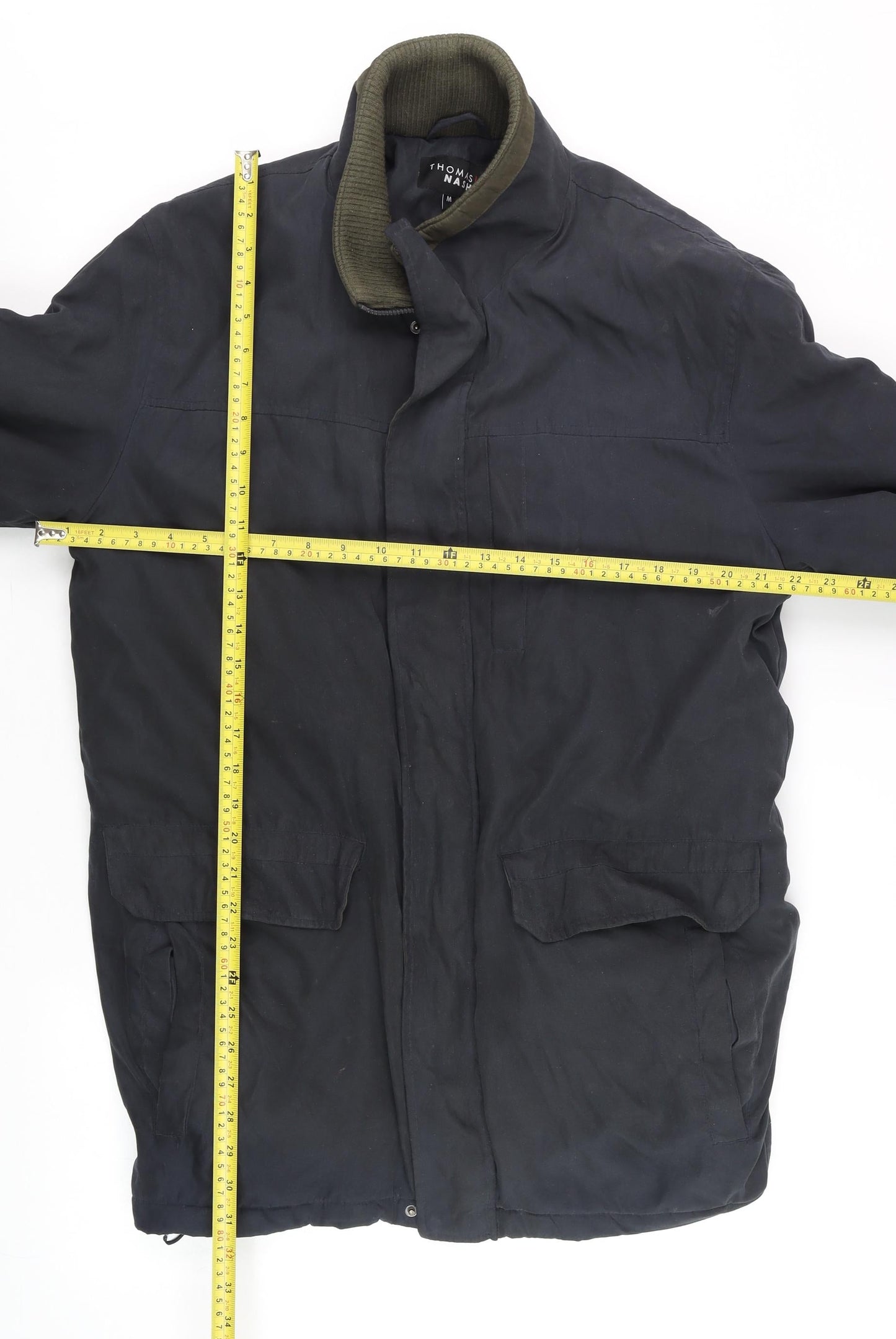 Mens UK Size M Thomas Nash Black Parka Coat