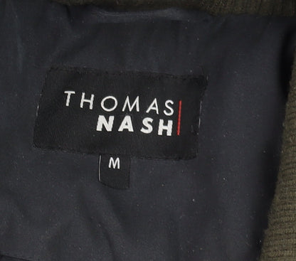 Mens UK Size M Thomas Nash Black Parka Coat