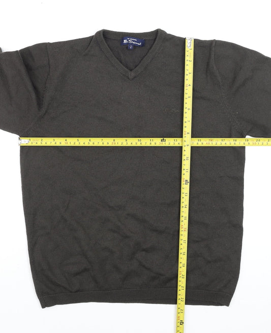 Mens UK Size M Ben Sherman Brown Pullover Jumper