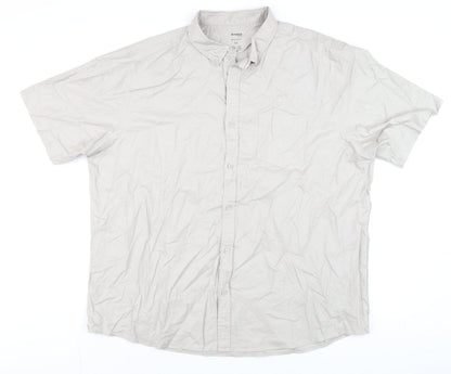 Dunnes Stores Men’s Beige 2XL Regular Fit Short Sleeve Cotton Shirt