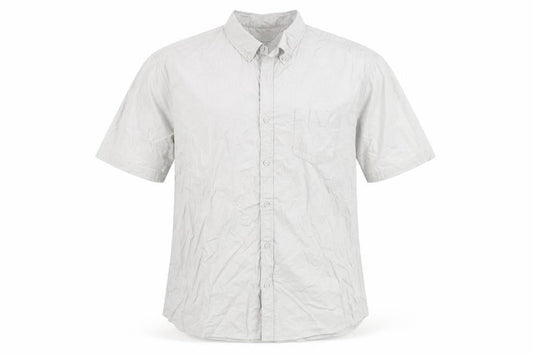 Front view of Dunnes Men’s Beige 2XL Regular Fit Short Sleeve Cotton Shirt