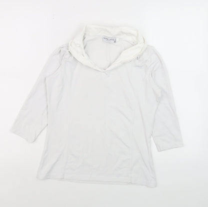Womens UK Size M J'aime Lavie White Basic Blouse