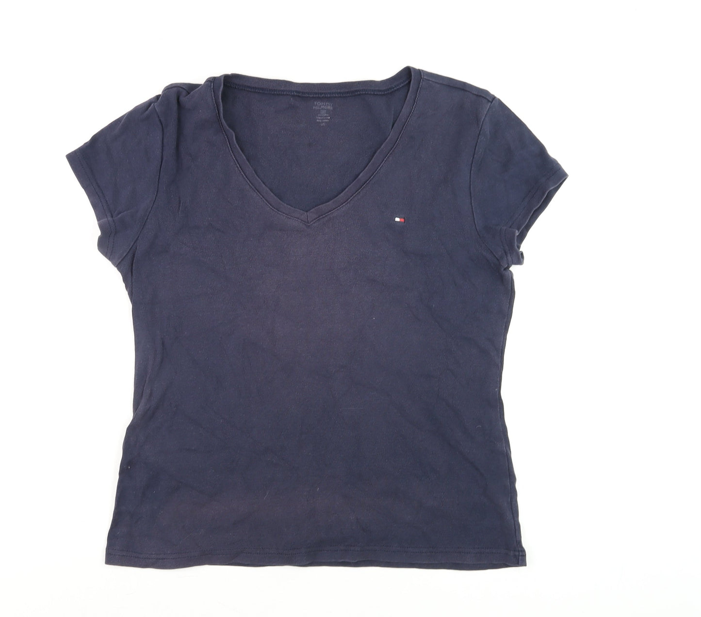 Womens UK Size S Tommy Hilfiger Blue Basic T-Shirt