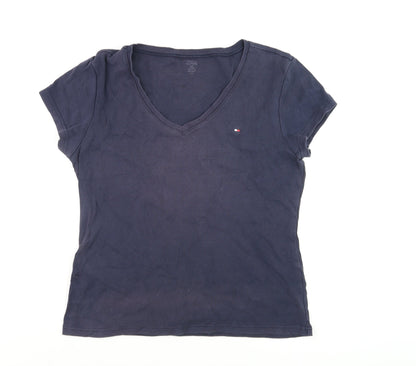 Womens UK Size S Tommy Hilfiger Blue Basic T-Shirt