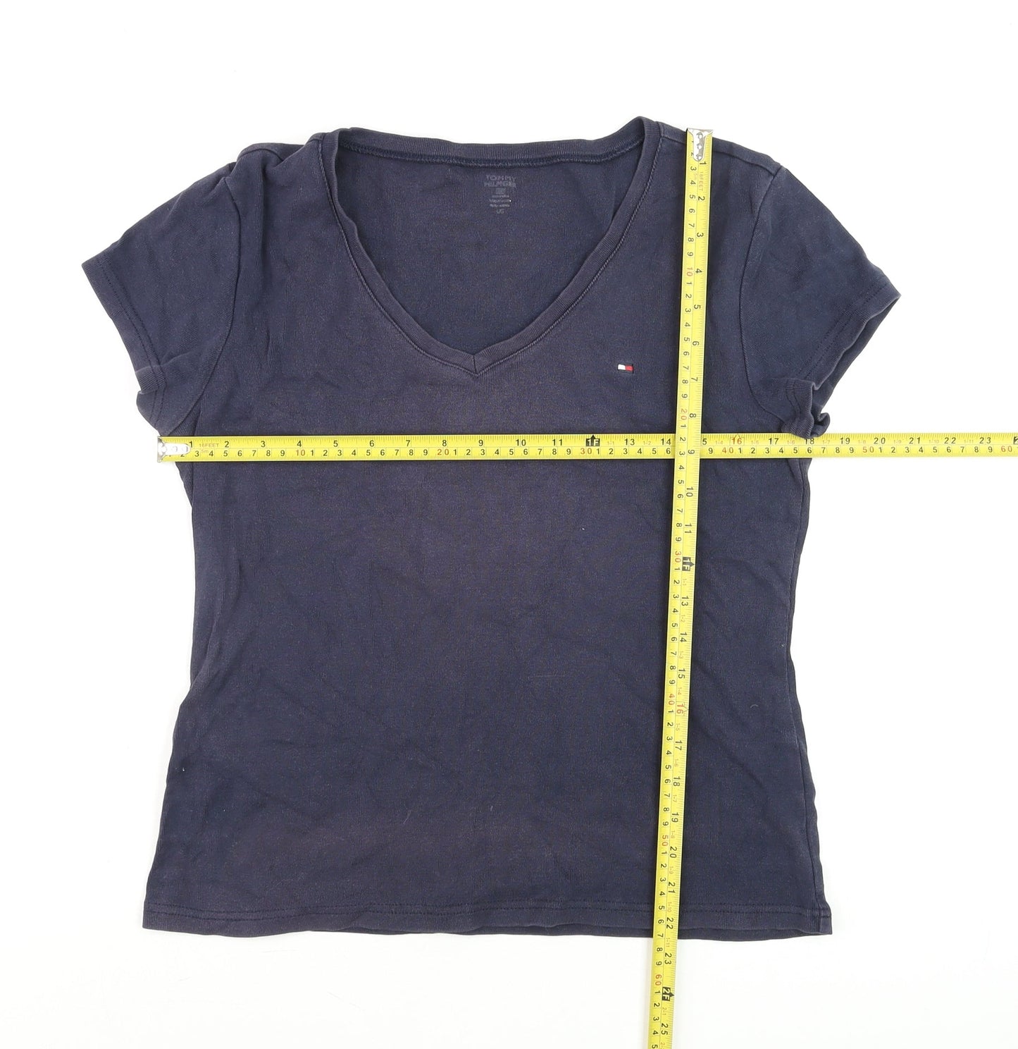 Womens UK Size S Tommy Hilfiger Blue Basic T-Shirt