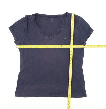 Womens UK Size S Tommy Hilfiger Blue Basic T-Shirt