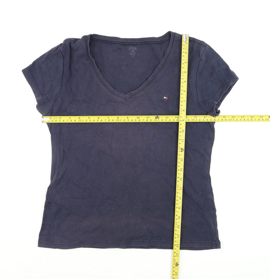 Womens UK Size S Tommy Hilfiger Blue Basic T-Shirt