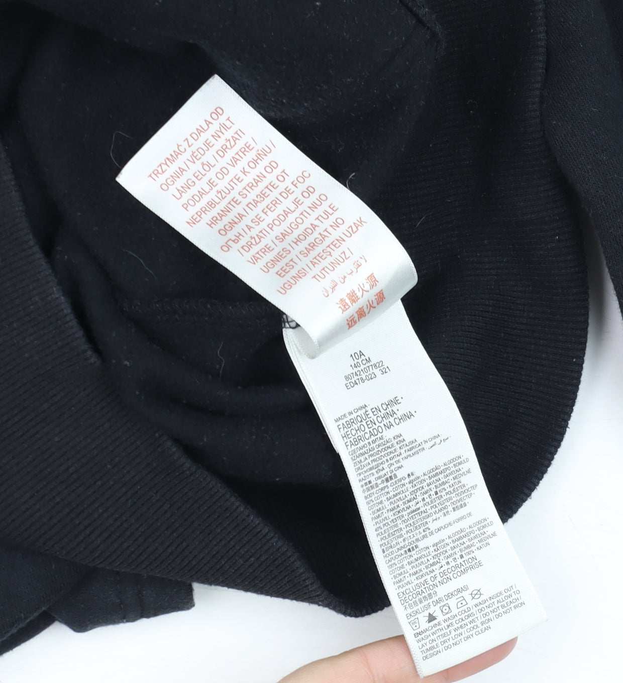 Boys UK Size 10 Years Levi's Black Pullover Hoodie