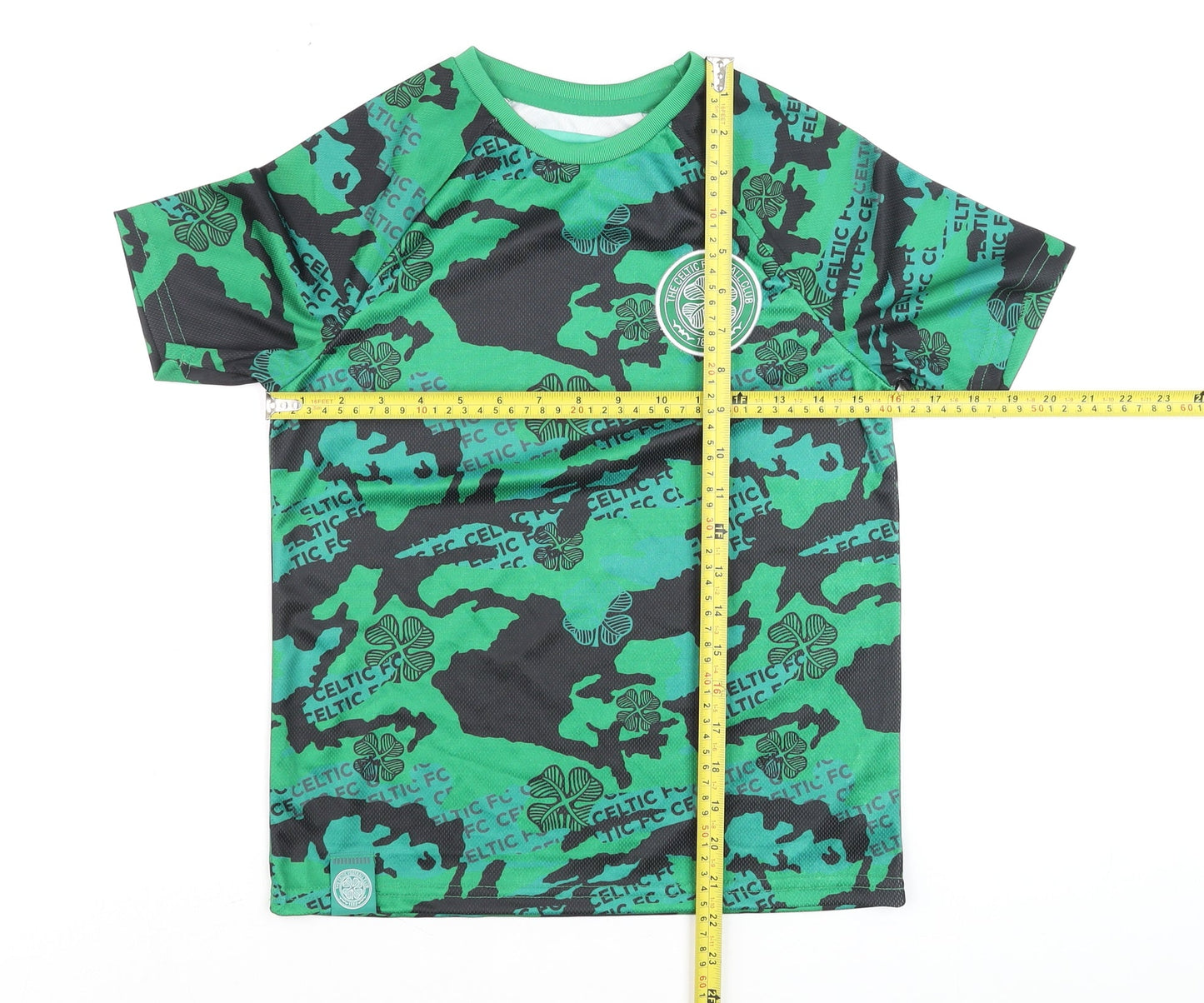 Celtic Football Club Boys Green Camouflage Short Sleeve T-Shirt 9-10 Years