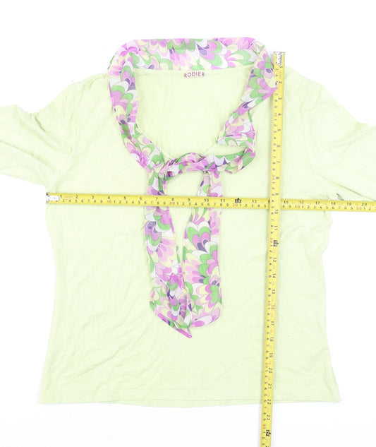 Womens UK Size L Rodier Green Basic Blouse