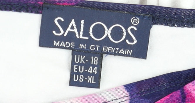 Womens UK Size 18 Saloos Multicoloured Tunic Blouse