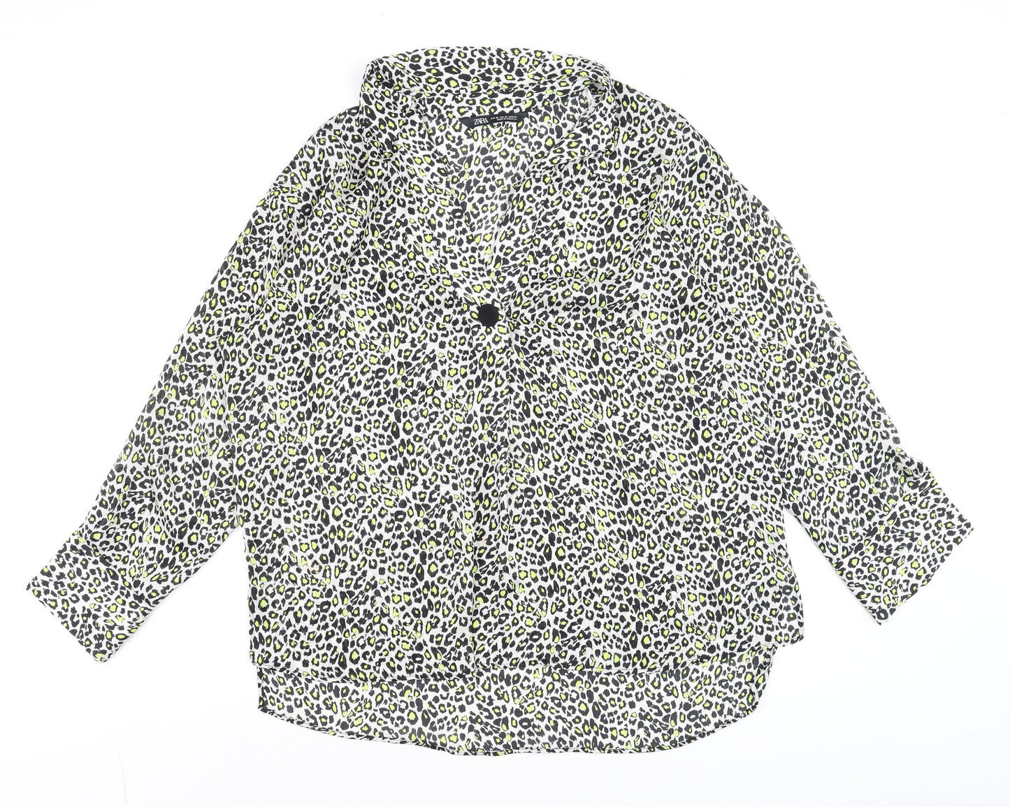Womens UK Size XL Zara Multicoloured Cropped Blouse
