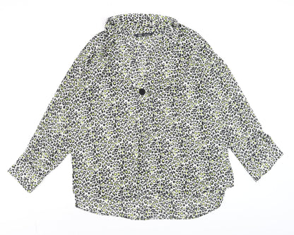 Womens UK Size XL Zara Multicoloured Cropped Blouse