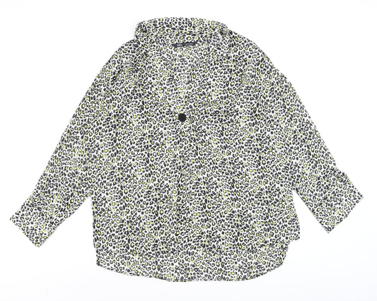 Womens UK Size XL Zara Multicoloured Cropped Blouse