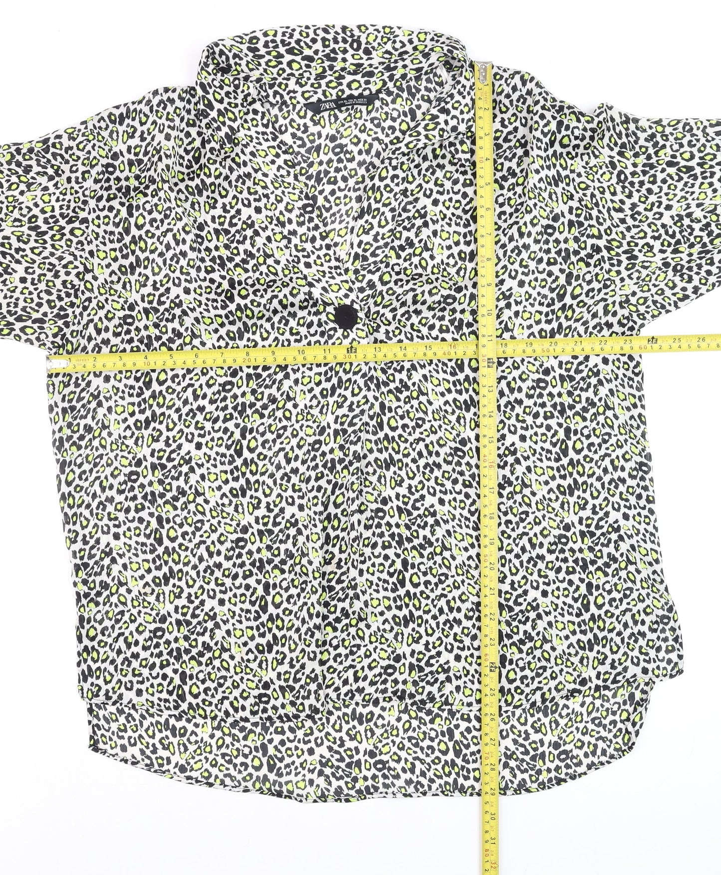 Womens UK Size XL Zara Multicoloured Cropped Blouse