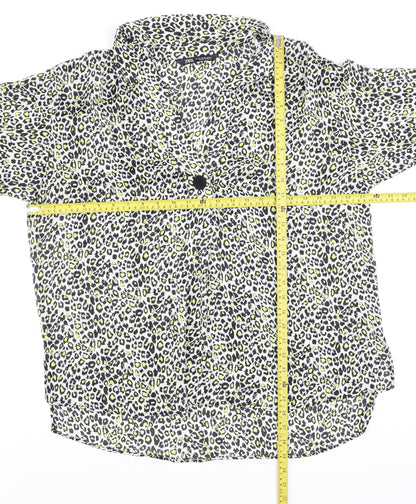Womens UK Size XL Zara Multicoloured Cropped Blouse