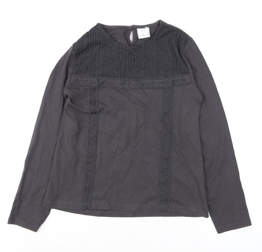 Girls UK Size 10 Years Zara Black Pullover Blouse