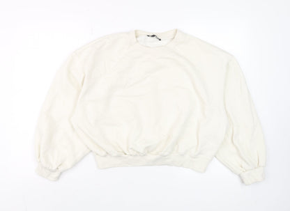 Womens UK Size M Zara Ivory Pullover Sweatshirt