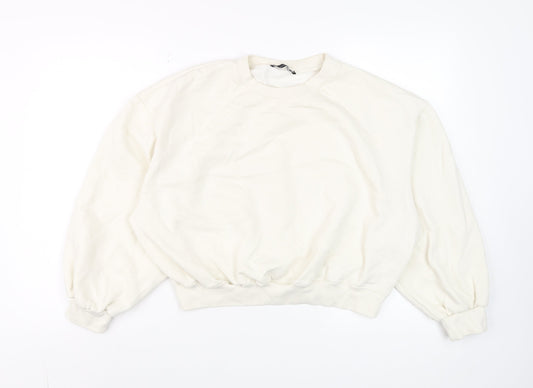 Womens UK Size M Zara Ivory Pullover Sweatshirt