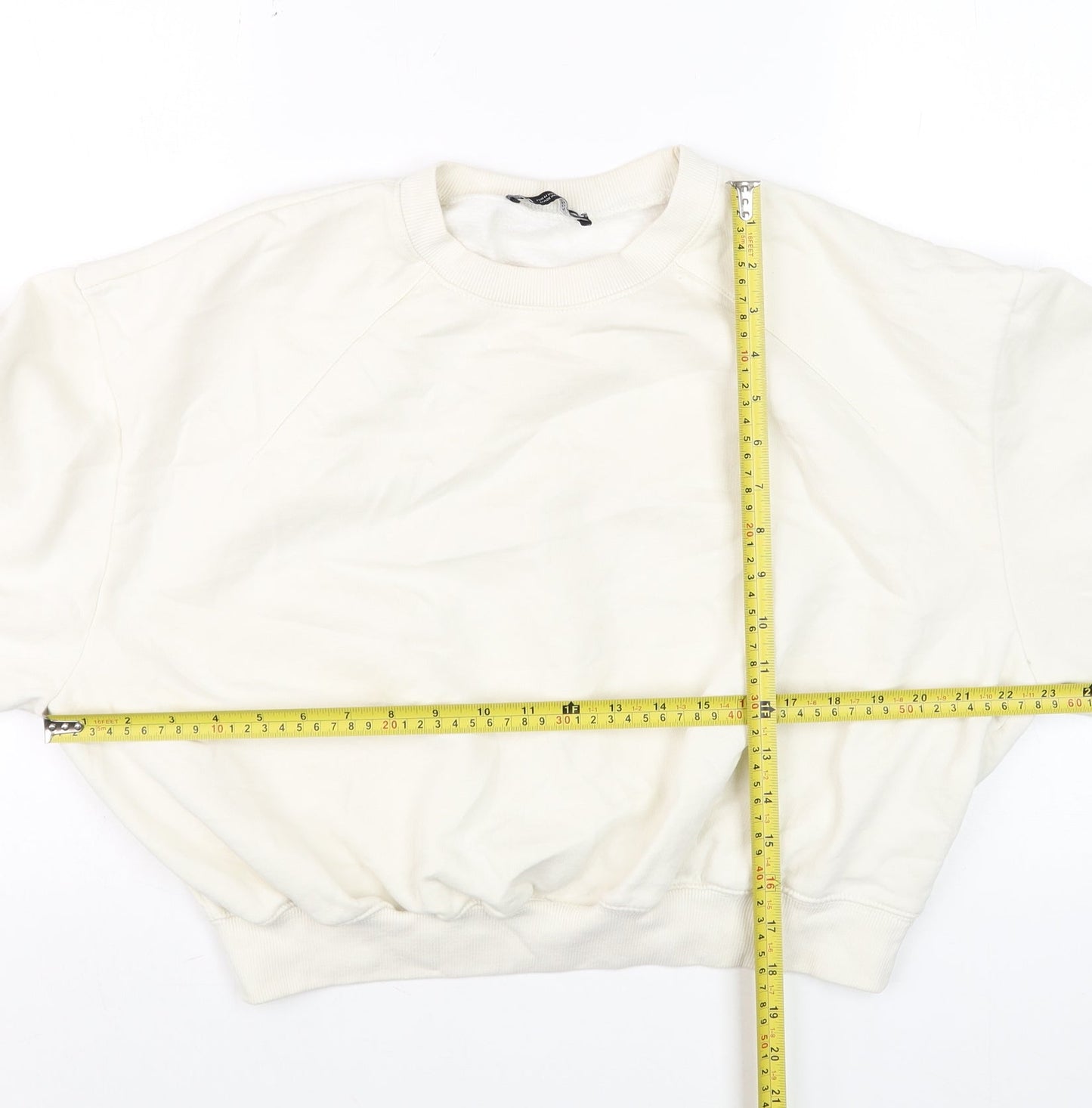 Womens UK Size M Zara Ivory Pullover Sweatshirt