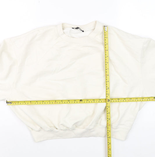 Womens UK Size M Zara Ivory Pullover Sweatshirt